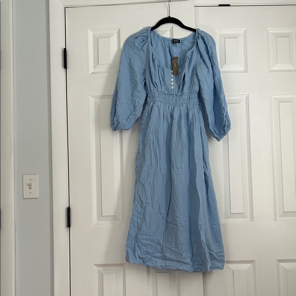 NWT - J. Crew Cotton Gauze Smocked-waist dress